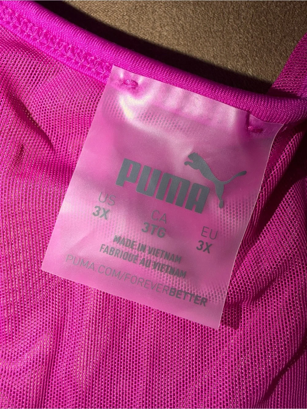 Puma Hot Pink Racerback Sports Bra with Logo
